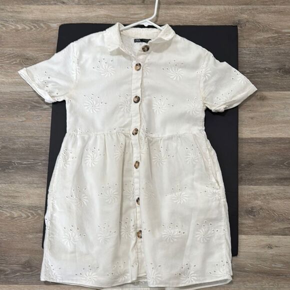 ZARA Elegant Ivory Women’s Mini Dress Size 26 - Picture 1 of 7